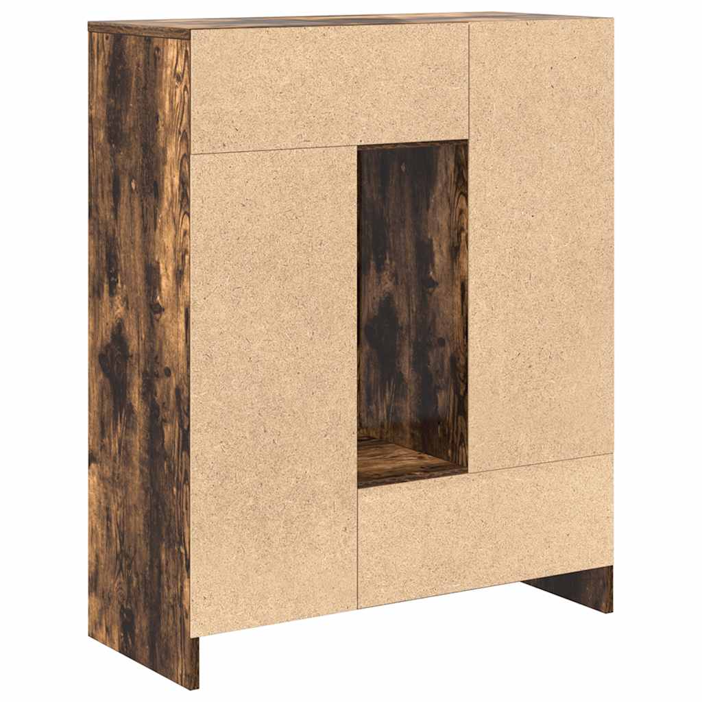 Sideboard mit Schubladen und Türen Räuchereiche 73x31x90 cm