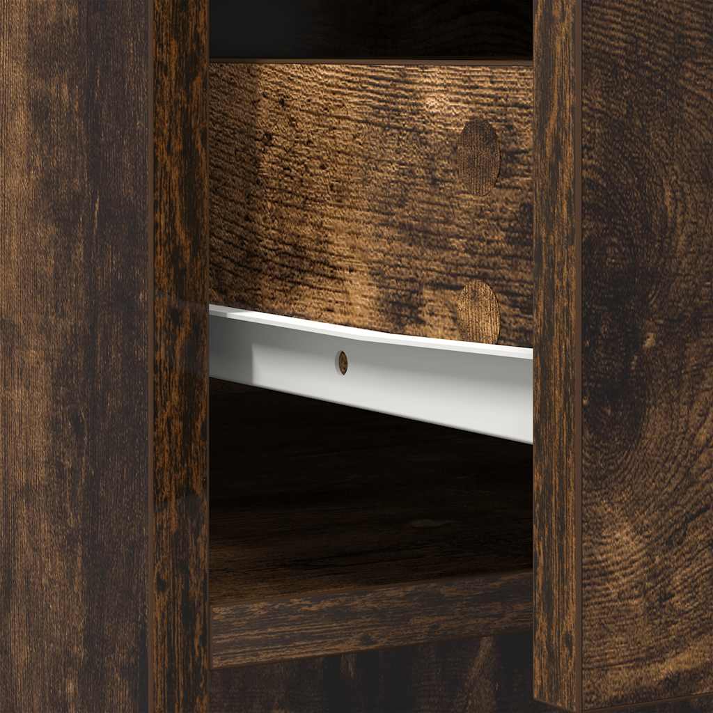 Sideboard mit Schubladen und Türen Räuchereiche 73x31x90 cm