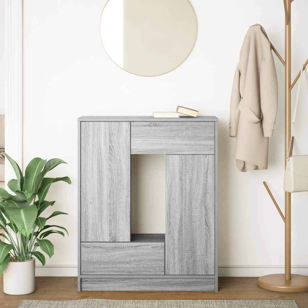 Sideboard with drawers and doors Grey Sonoma 73x31x90 cm