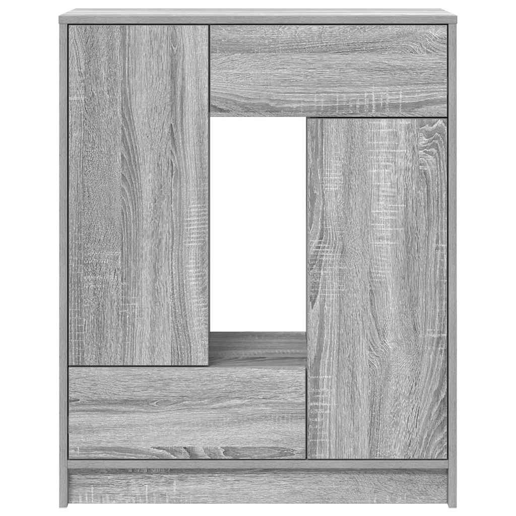 Sideboard with drawers and doors Grey Sonoma 73x31x90 cm