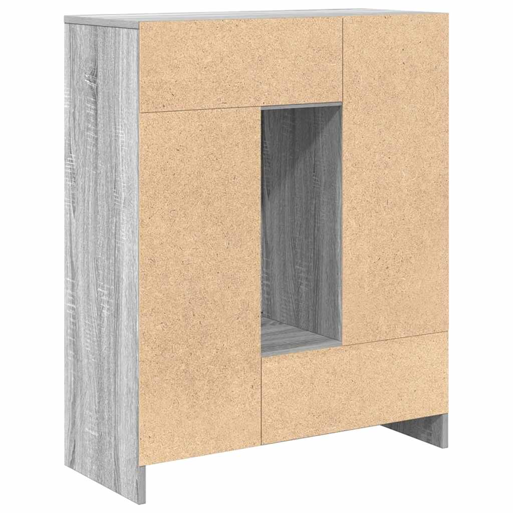 Sideboard with drawers and doors Grey Sonoma 73x31x90 cm