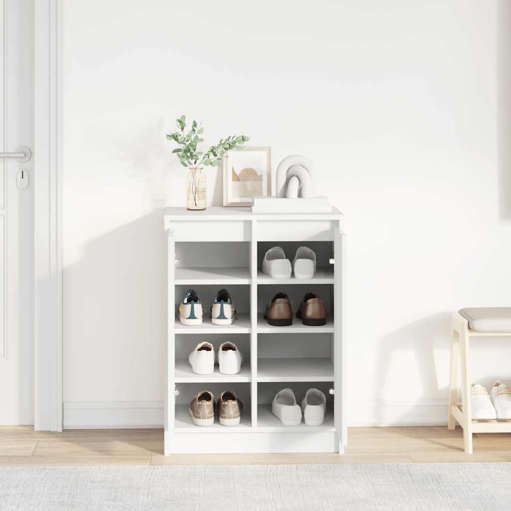 Shoe Cabinet White 57x34x76 cm Wood Material