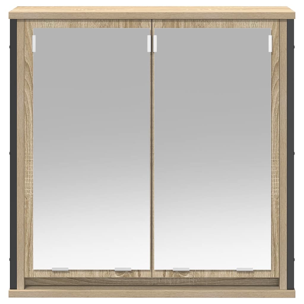 Bad-Wandschrank mit Spiegel Sonoma-Eiche 60x21x60 cm
