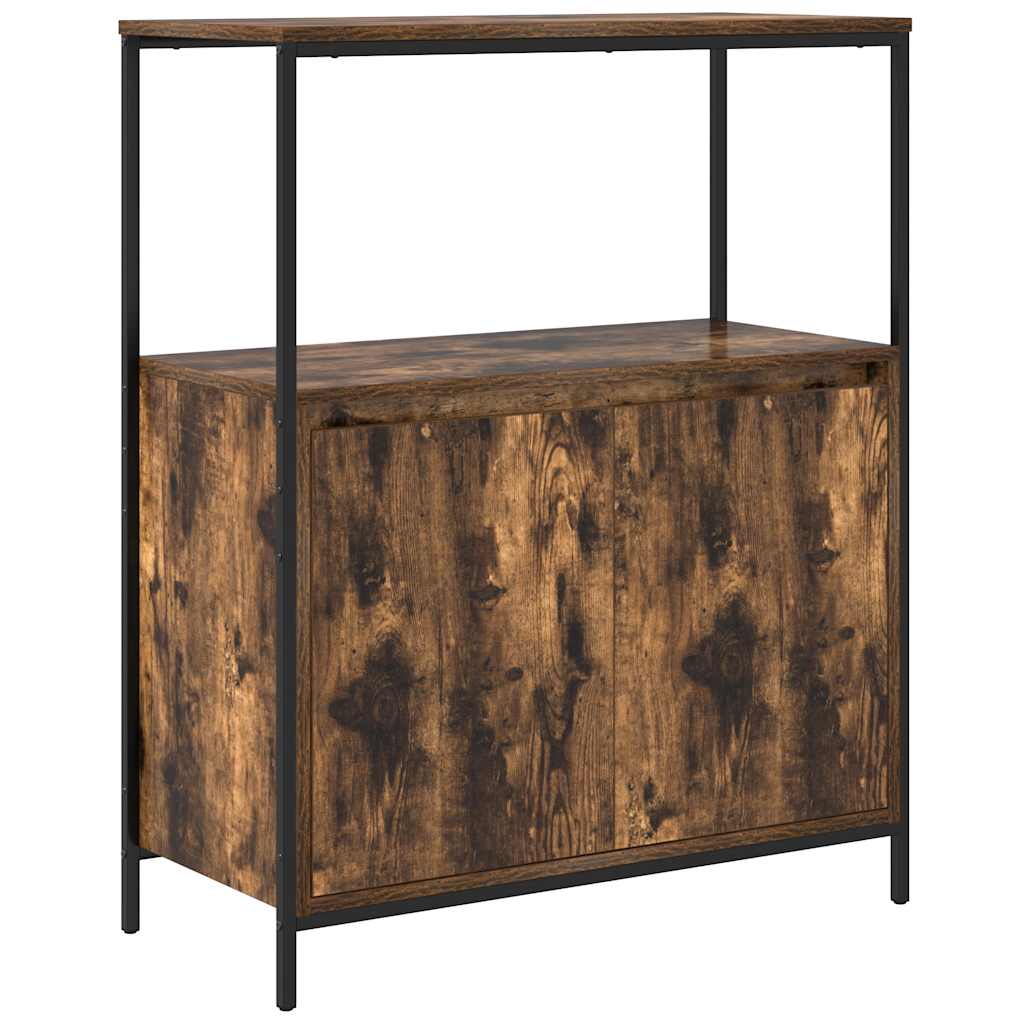 Bathroom cabinet with shelves smoked oak 76.5x35x95 cm