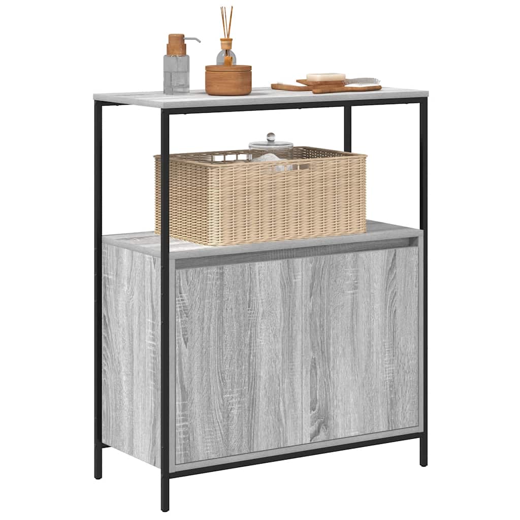 Bathroom cabinet with shelves gray Sonoma 76.5x35x95 cm