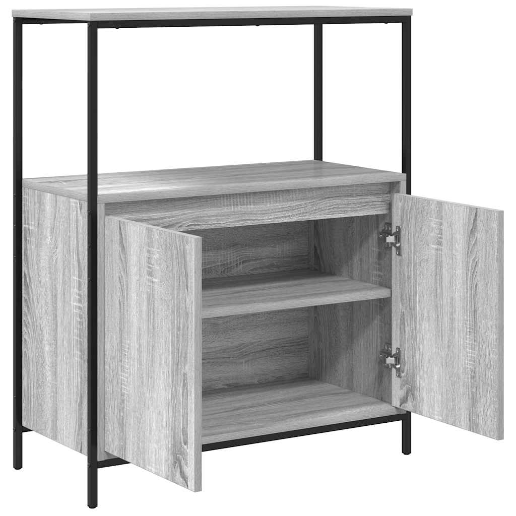 Bathroom cabinet with shelves gray Sonoma 76.5x35x95 cm