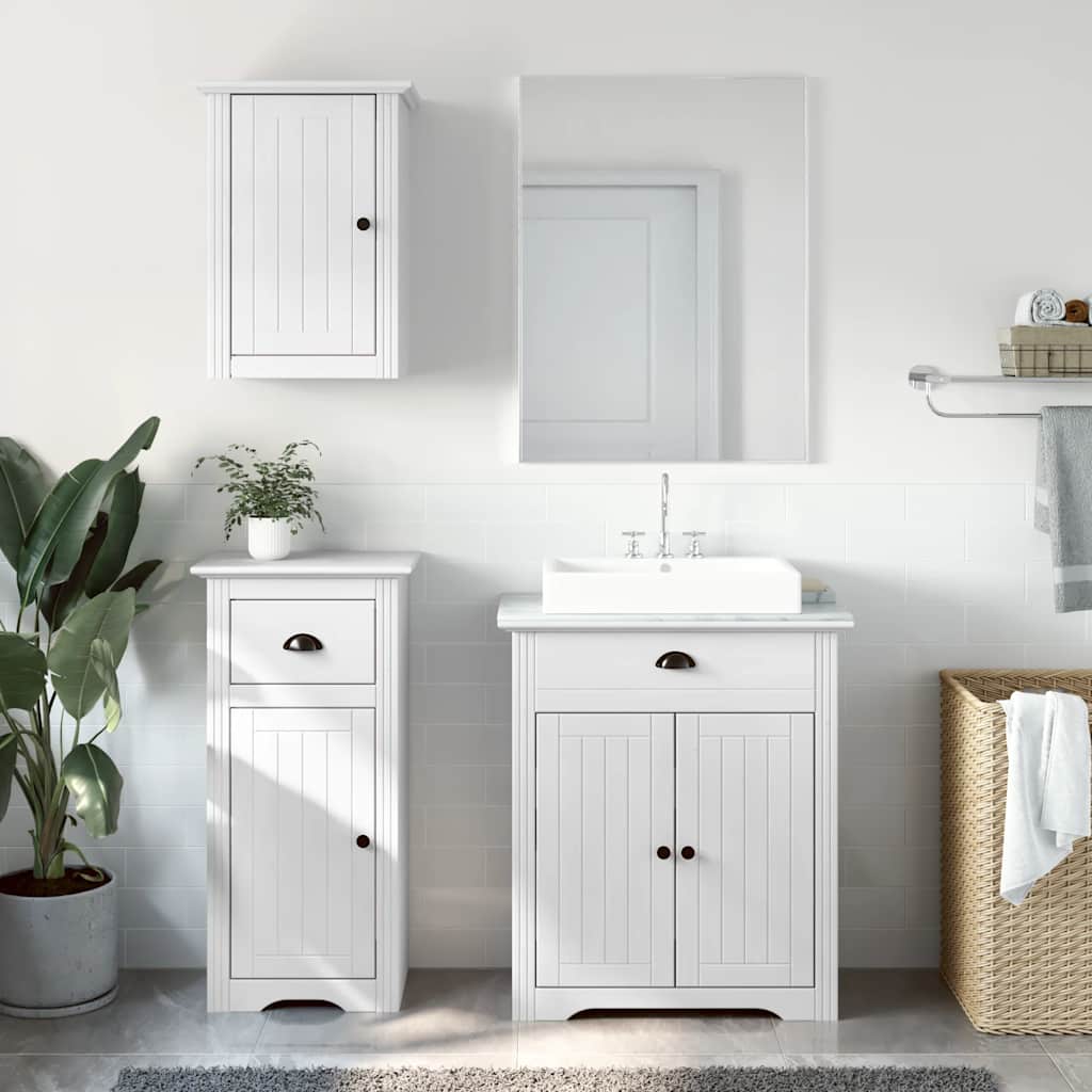 3-piece bathroom furniture set BODO white solid pine