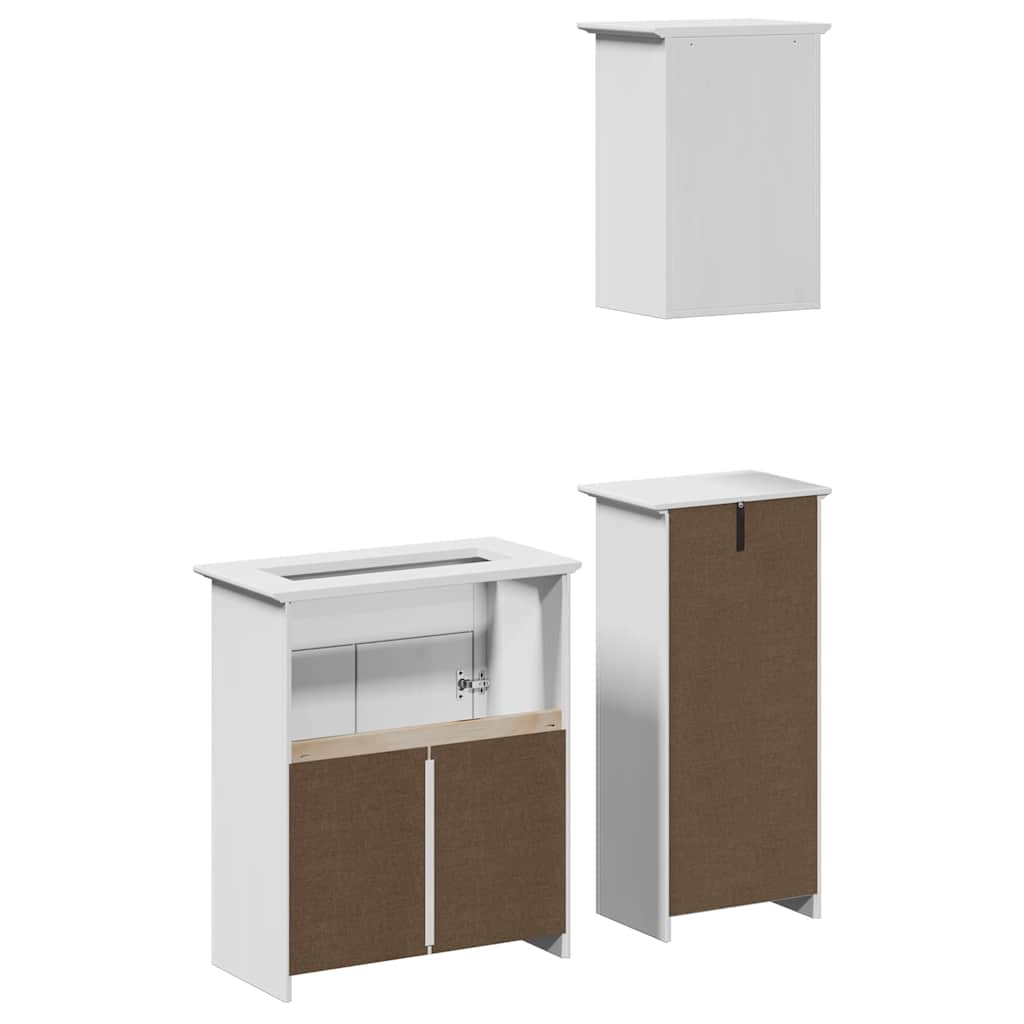 3-piece bathroom furniture set BODO white solid pine
