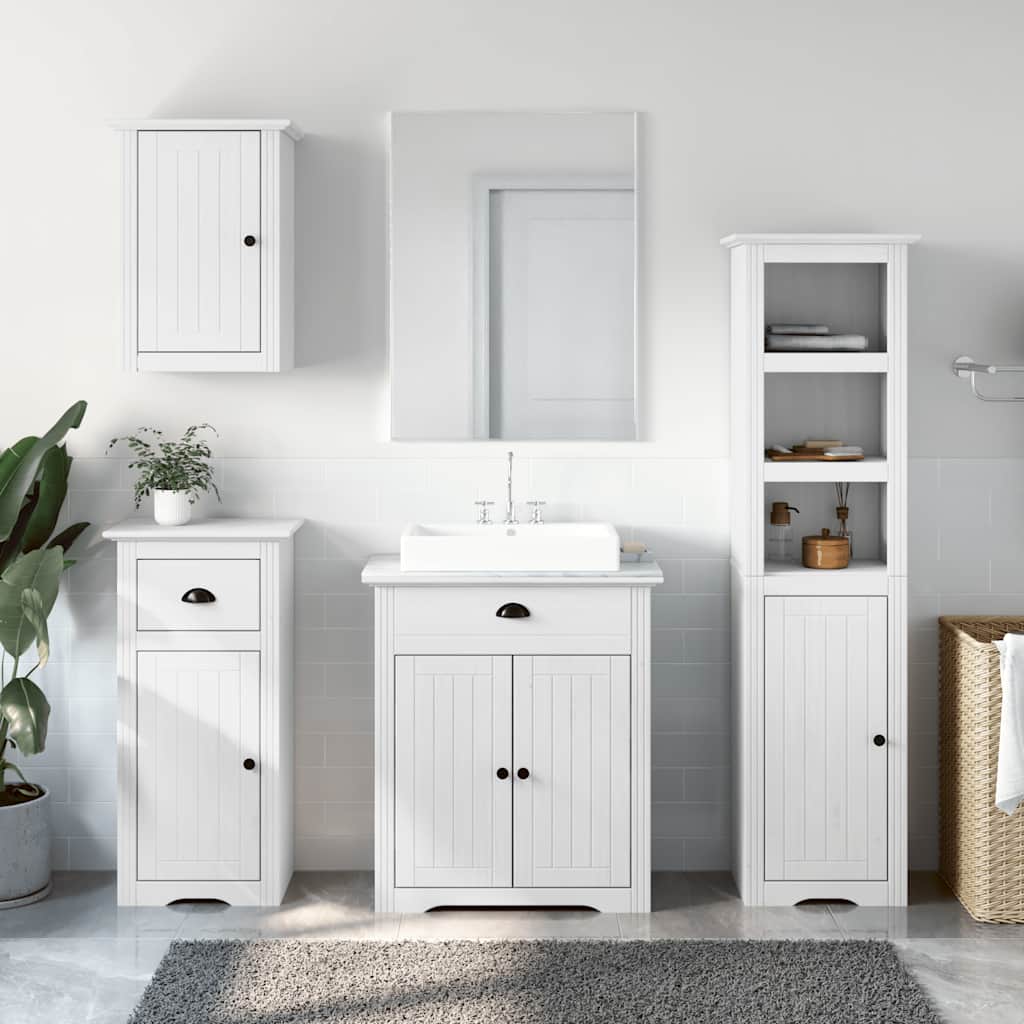 4-piece bathroom furniture set BODO white solid pine