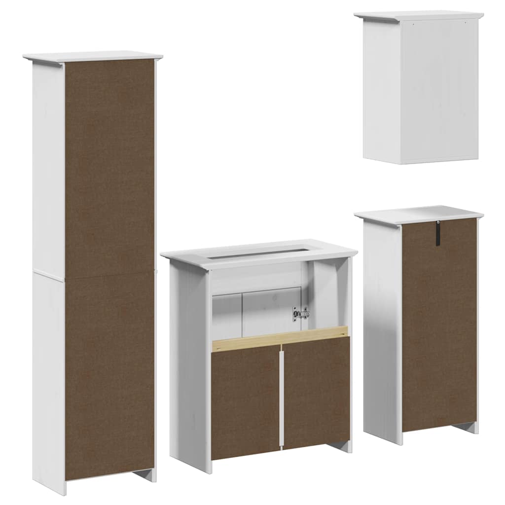 4-piece bathroom furniture set BODO white solid pine