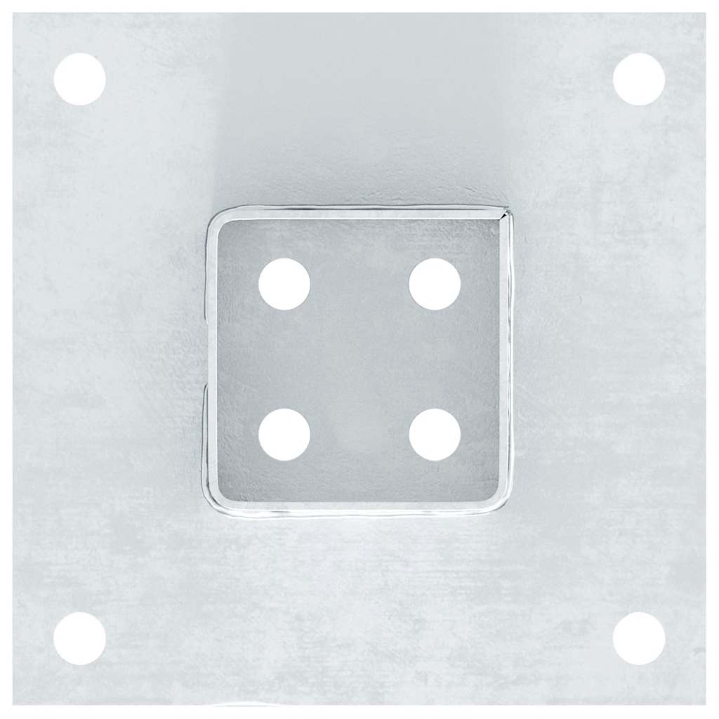 Pfostenträger Quadratisch 4Stk. Silber 61x61mm Verzinkter Stahl