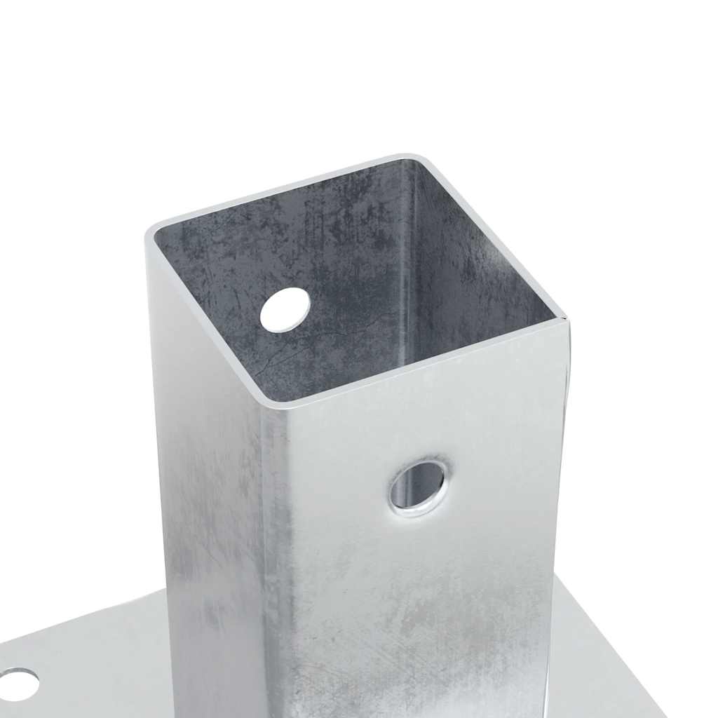 Pfostenträger Quadratisch 4Stk. Silber 61x61mm Verzinkter Stahl