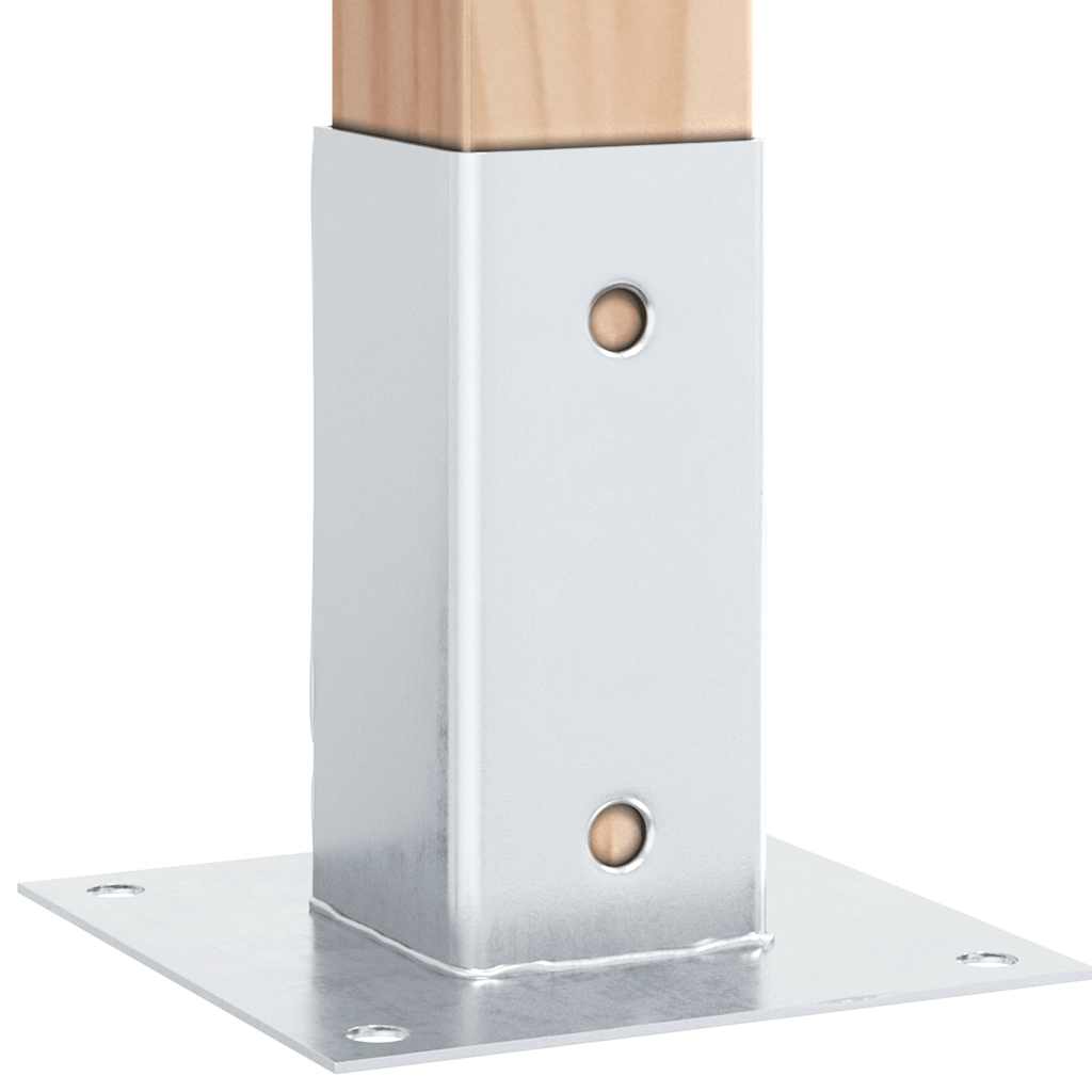 Pfostenträger Quadratisch 4Stk. Silber 71x71mm Verzinkter Stahl