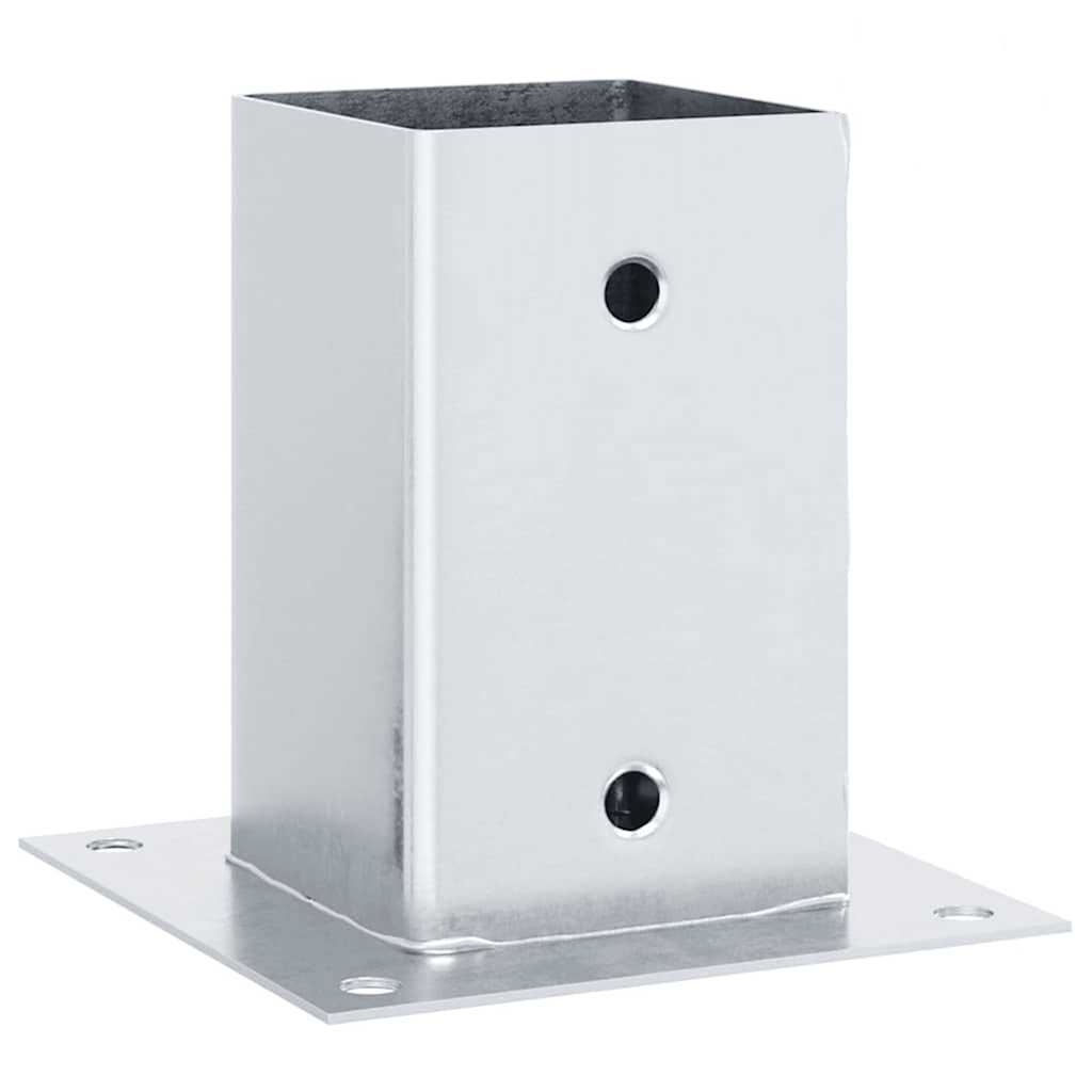 Pfostenträger Quadratisch 4Stk. Silber 81x81mm Verzinkter Stahl