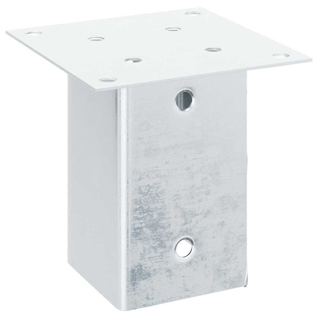 Pfostenträger Quadratisch 4Stk. Silber 81x81mm Verzinkter Stahl