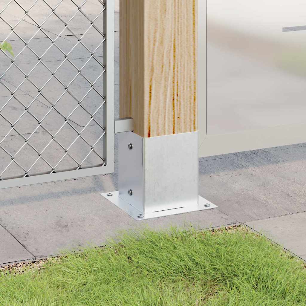 Pfostenträger Quadratisch 4Stk. Silber 121x121mm Stahl Verzinkt