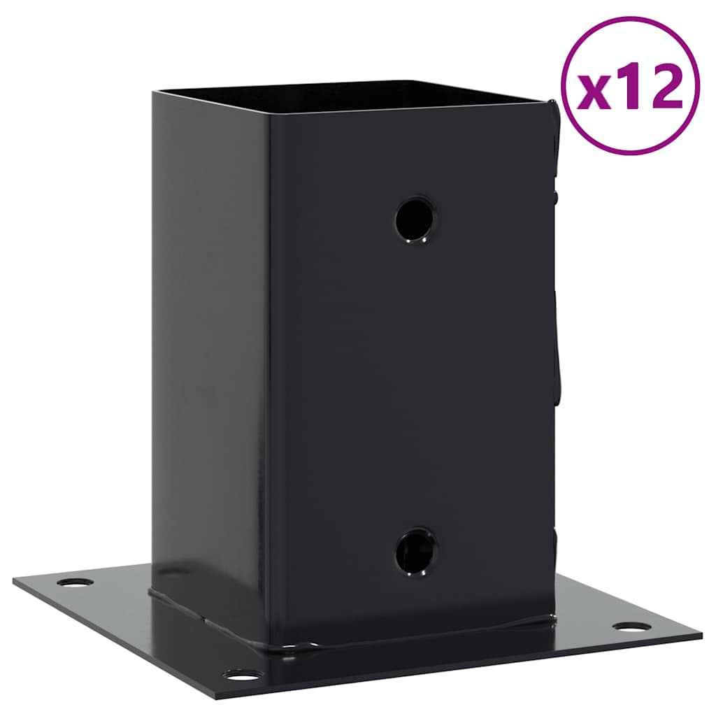 Pfostenträger Quadrat 12 Stk. 81x81mm Pulverbeschichteter Stahl