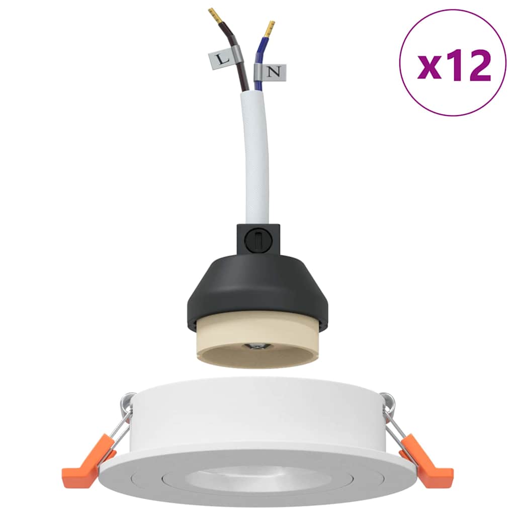 Spotlights mit Scheinwerfern 12 pcs Weiß 9 x 9 x cm Aluminium