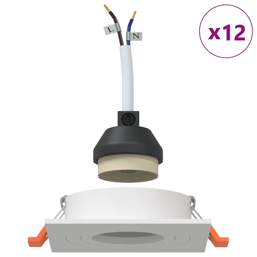Spotlights mit Scheinwerfern 12 pcs Weiß 9 x 9 x cm Aluminium
