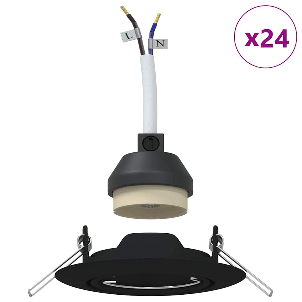 Spotlights mit Scheinwerfern 24 pcs Schwarz 9 x 9 cm Metall