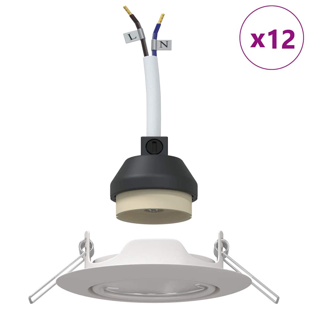 Spotlights mit Scheinwerfern 12 pcs Weiß 9 x 9 cm Metall