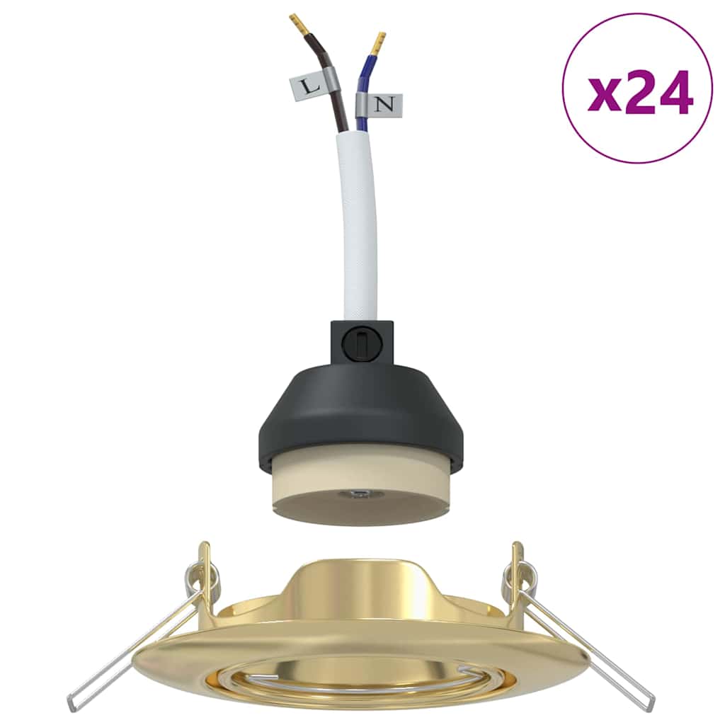Spotlights mit Scheinwerfern 24 pcs Gold 9 x 9 cm Metall