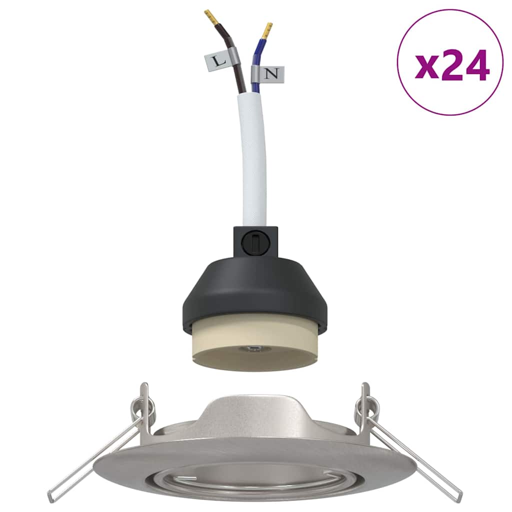 Spotlights mit Scheinwerfern 24 pcs Silber 9 x 9 cm Metall