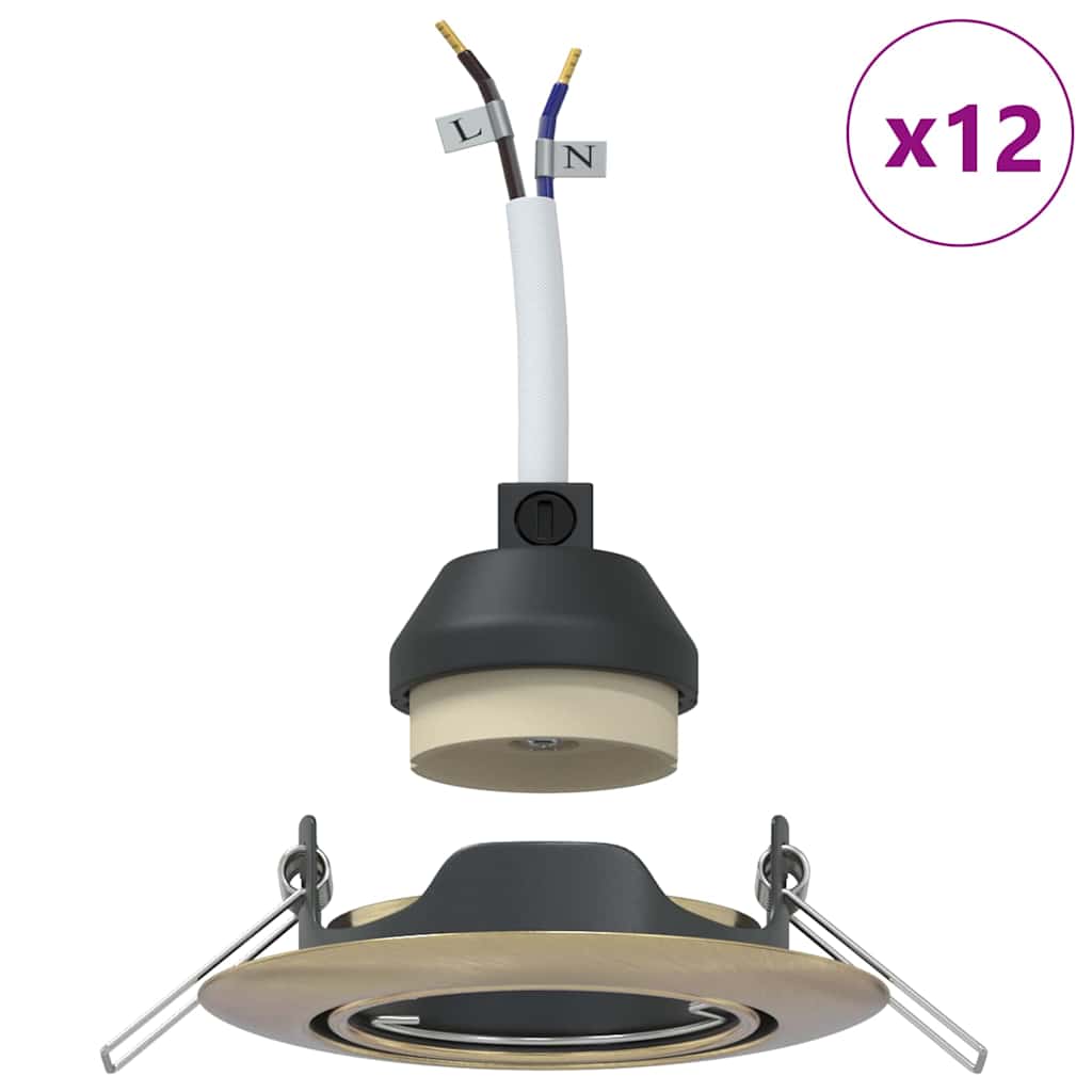 Spotlights mit Scheinwerfern 12 pcs Messing 9 x 9 cm Metall