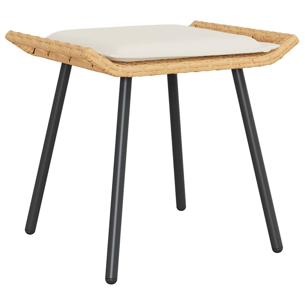 Gartenhocker mit Kissen 2 pcs Braun 50 x 40 x 45cm Polyester