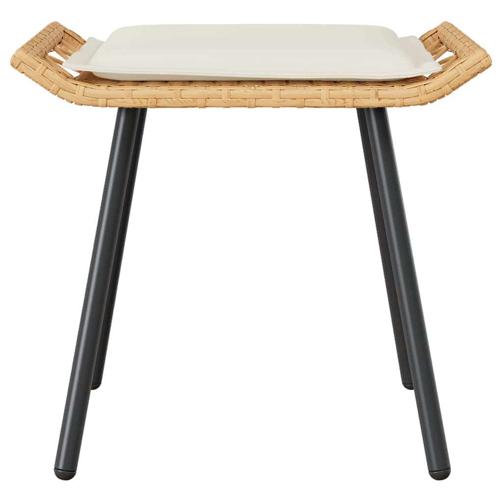 Gartenhocker mit Kissen 2 pcs Braun 50 x 40 x 45cm Polyester