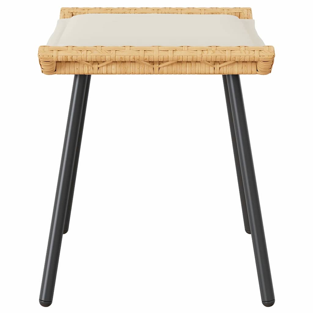Gartenhocker mit Kissen 2 pcs Braun 50 x 40 x 45cm Polyester
