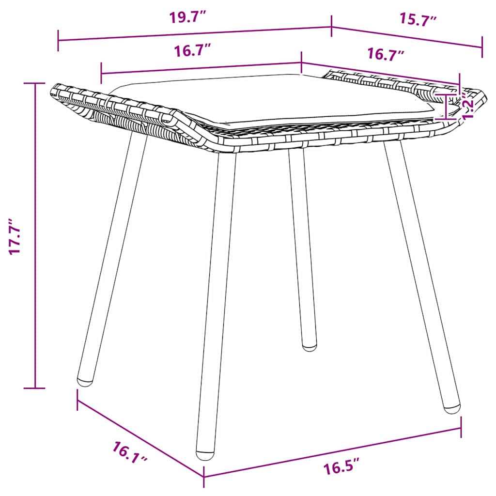 Gartenhocker mit Kissen 2 pcs Braun 50 x 40 x 45cm Polyester