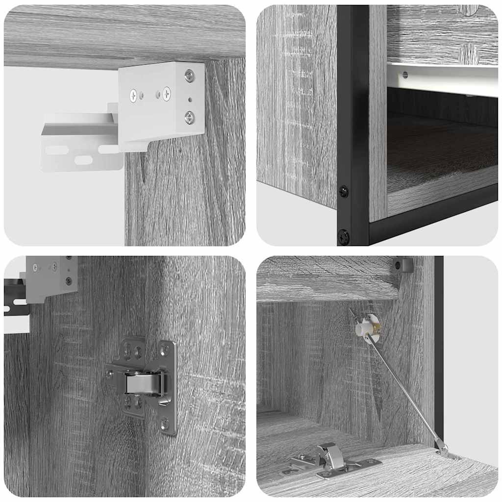 Badezimmermöbel Set 5 pcs Grau 76,5 x 35 x 95 cm Holzwerkstoff