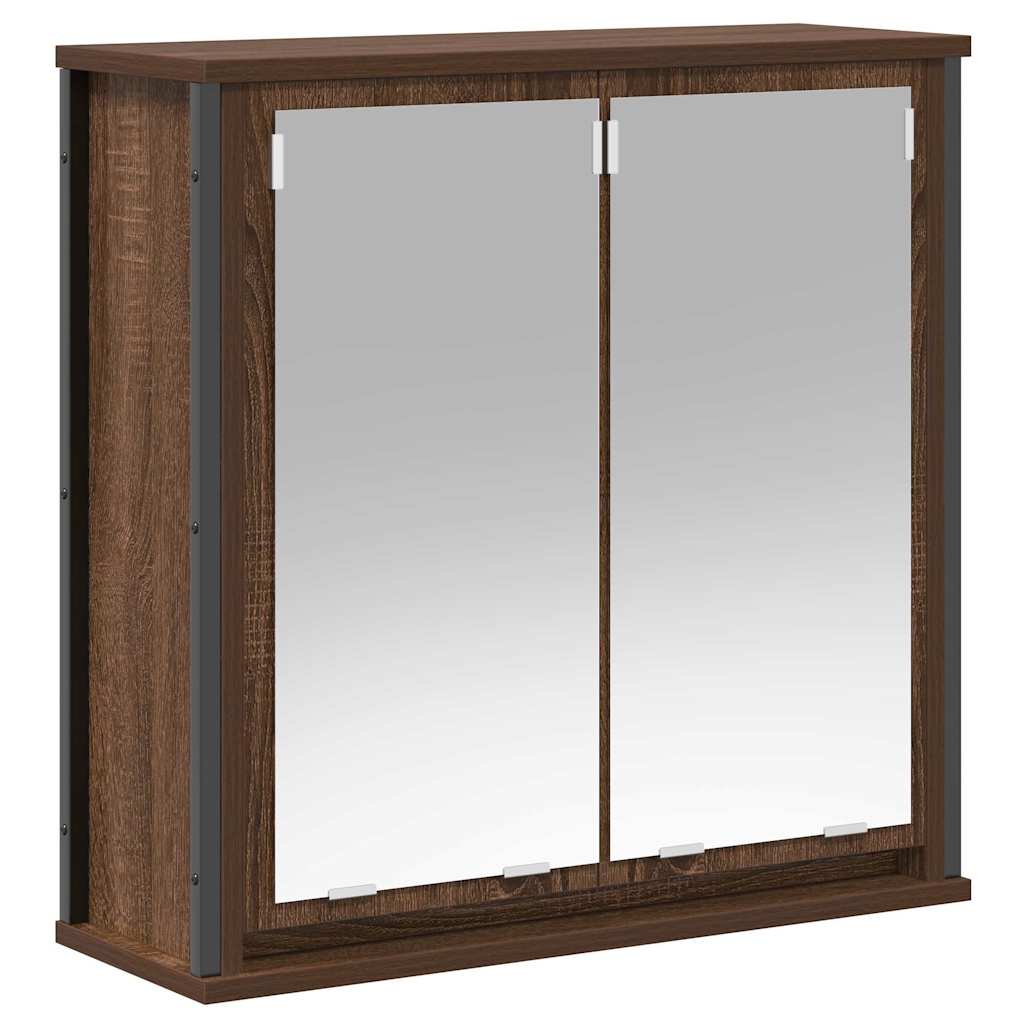 5-piece bathroom furniture set made of brown oak