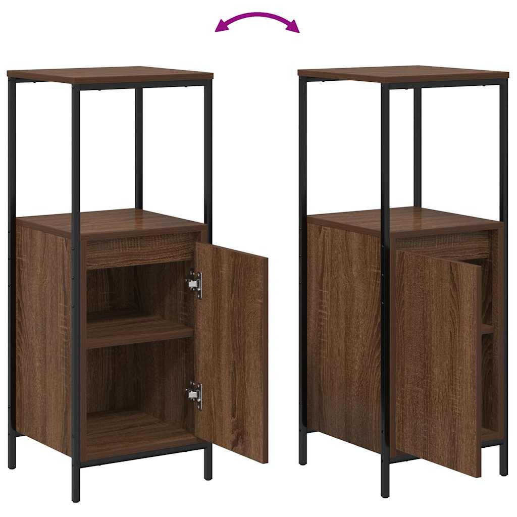 5-piece bathroom furniture set made of brown oak