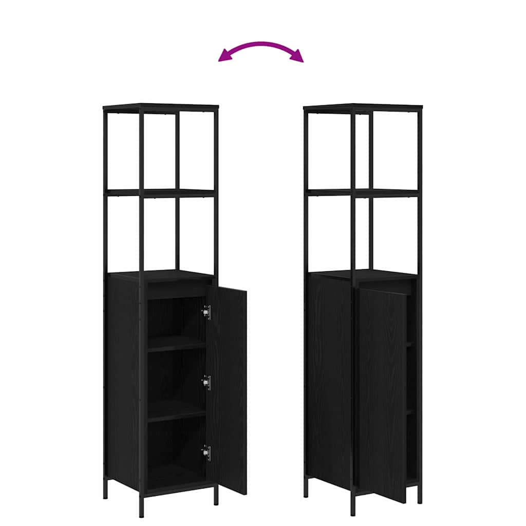 Badezimmermöbel Set 2 pcs Schwarze Eiche 36 x 35 x 165 cm