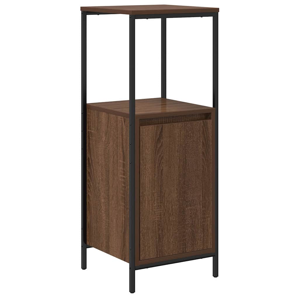 Badezimmermöbel Set mit Regal 3 pcs Braun Eiche und Schwarz