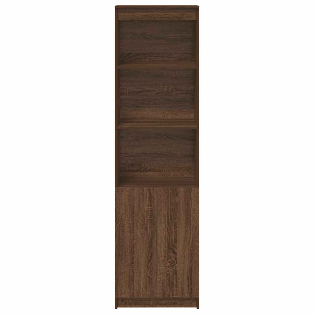 Highboard Braun Eichen-Optik 50x35x180 cm Holzwerkstoff