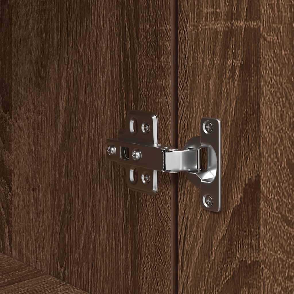 Highboard Braun Eichen-Optik 50x35x180 cm Holzwerkstoff