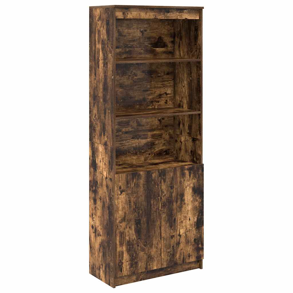 Highboard Räuchereiche 70x35x180 cm Holzwerkstoff