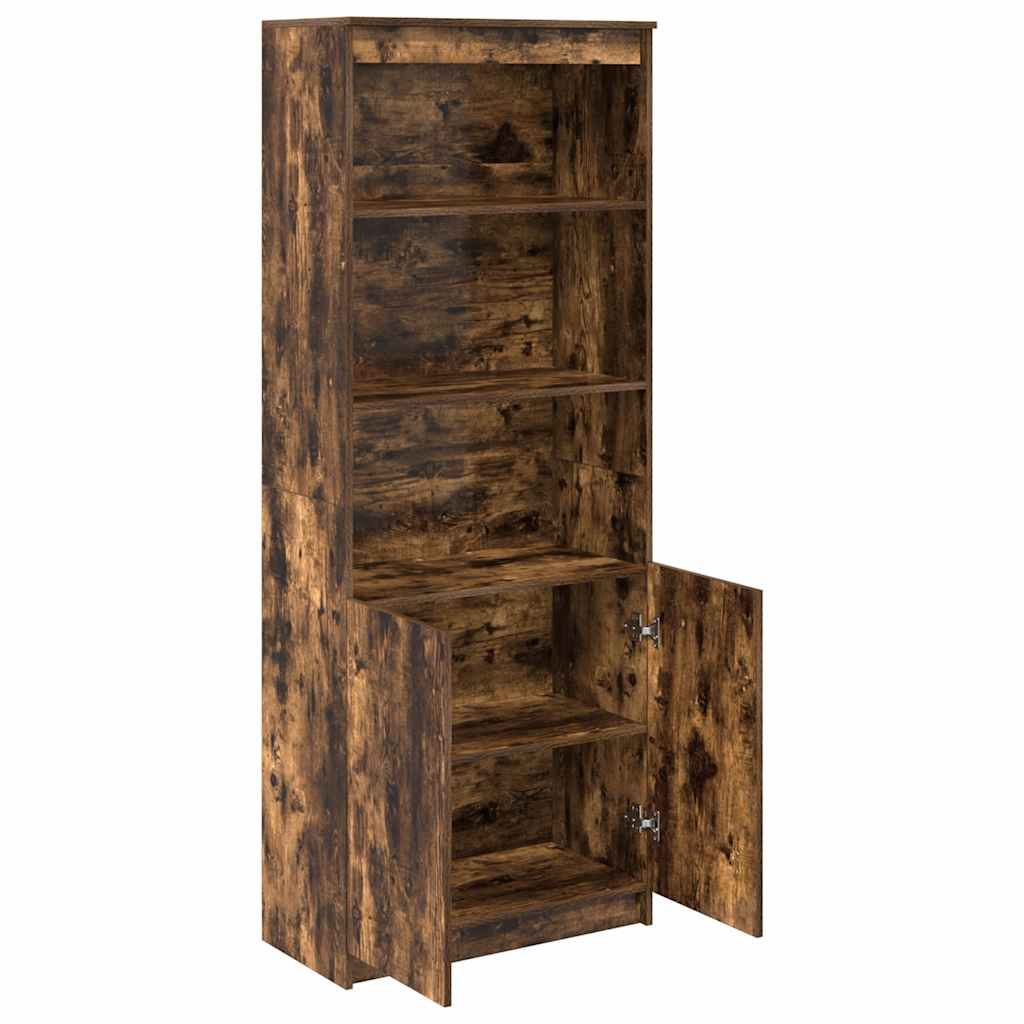 Highboard Räuchereiche 70x35x180 cm Holzwerkstoff