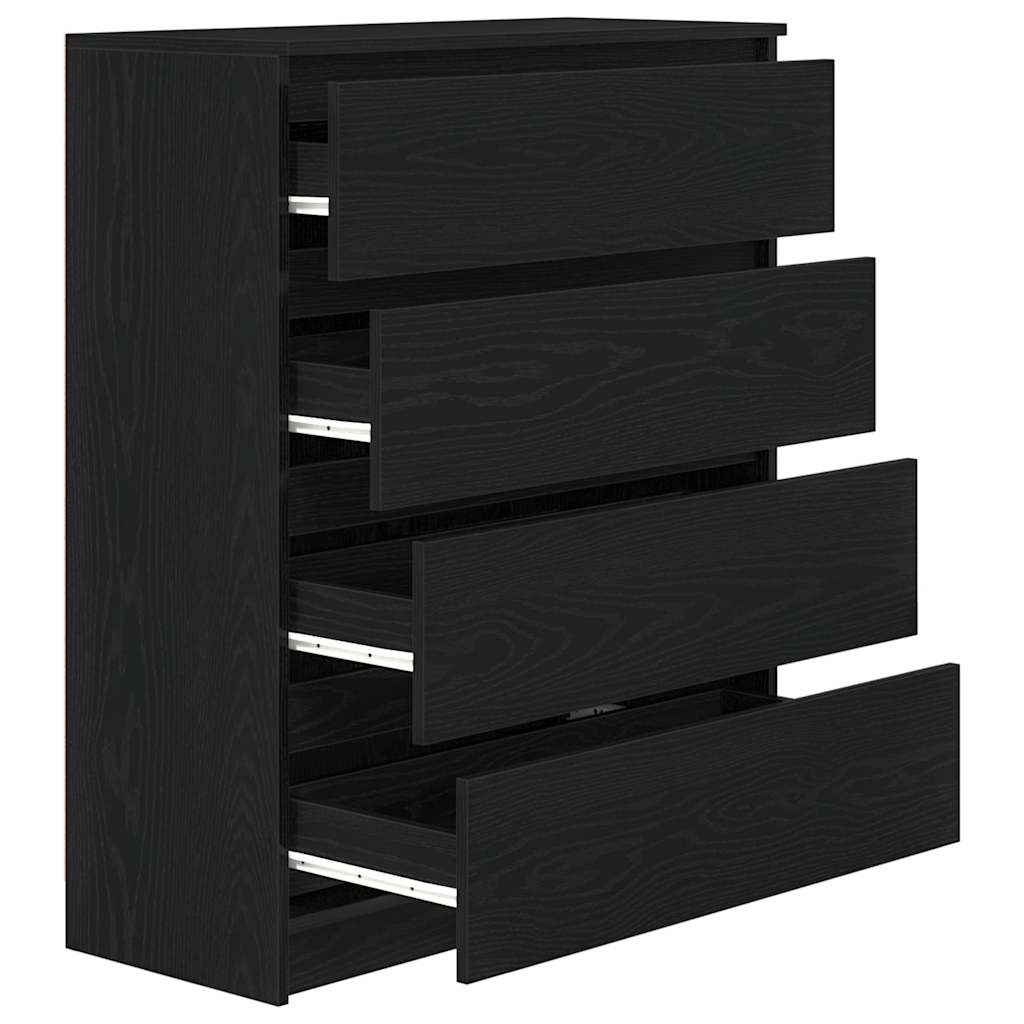Sideboard Black Oak Look 80x35x99 cm Wood Material