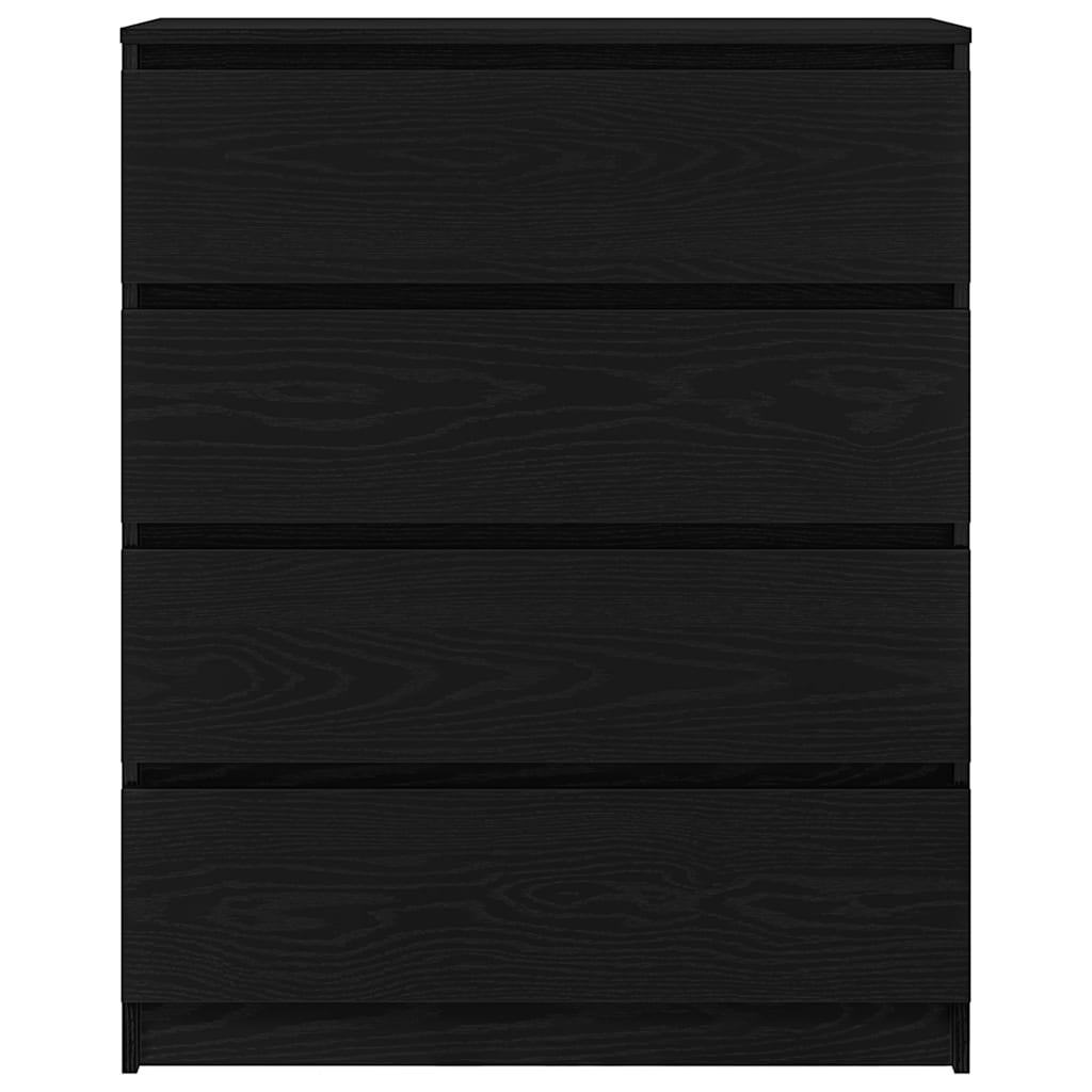 Sideboard Black Oak Look 80x35x99 cm Wood Material