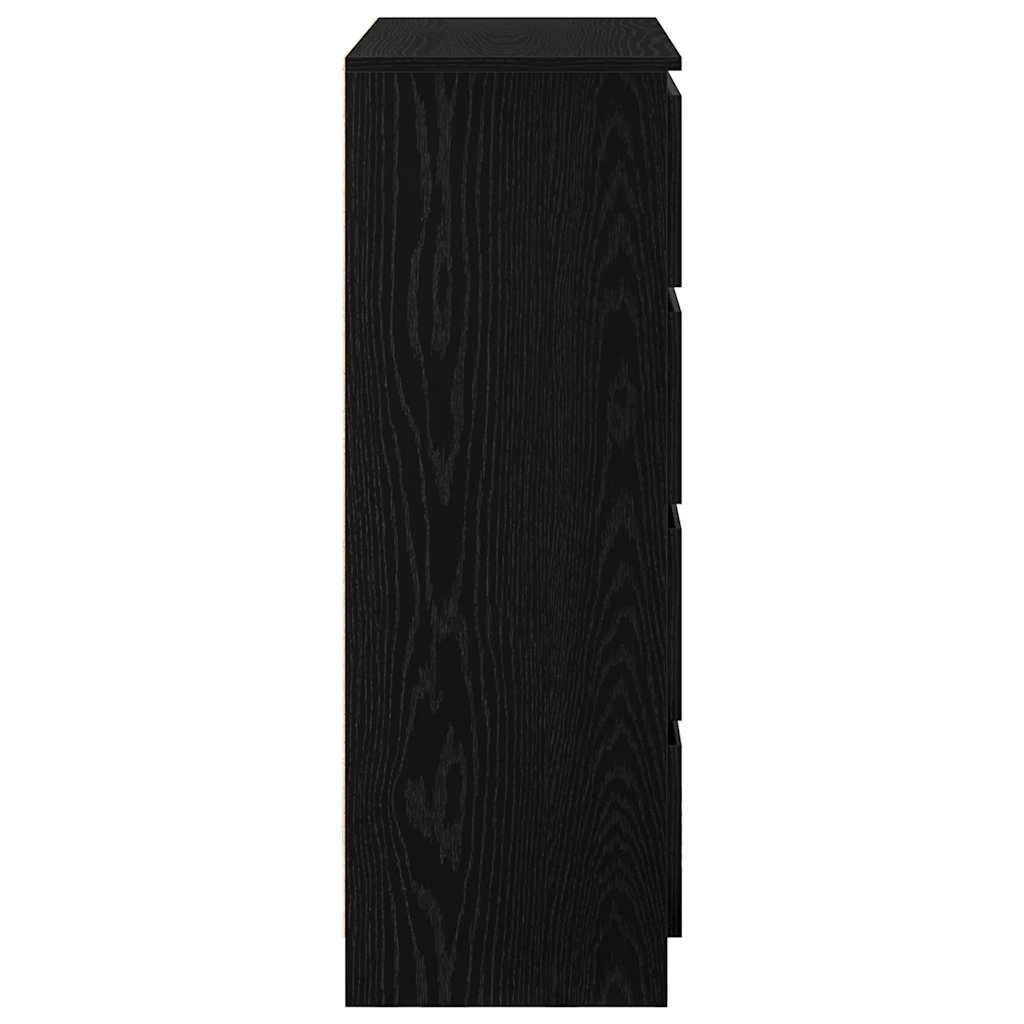 Sideboard Black Oak Look 80x35x99 cm Wood Material