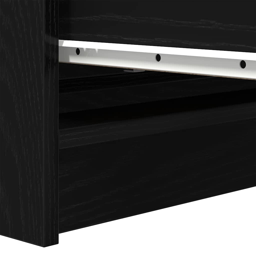 Sideboard Black Oak Look 80x35x99 cm Wood Material