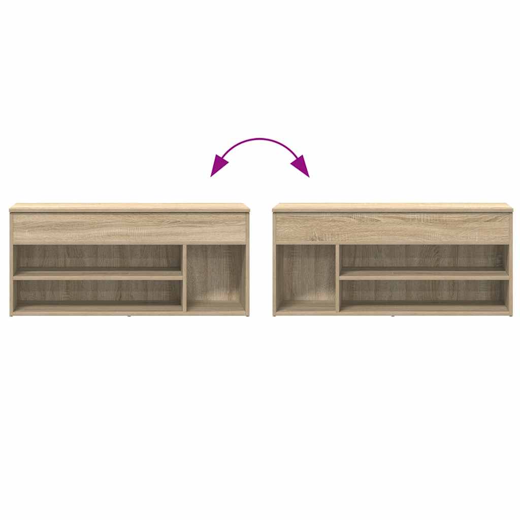 Schuhbank Sonoma-Eiche 102x30,5x45 cm Holzwerkstoff