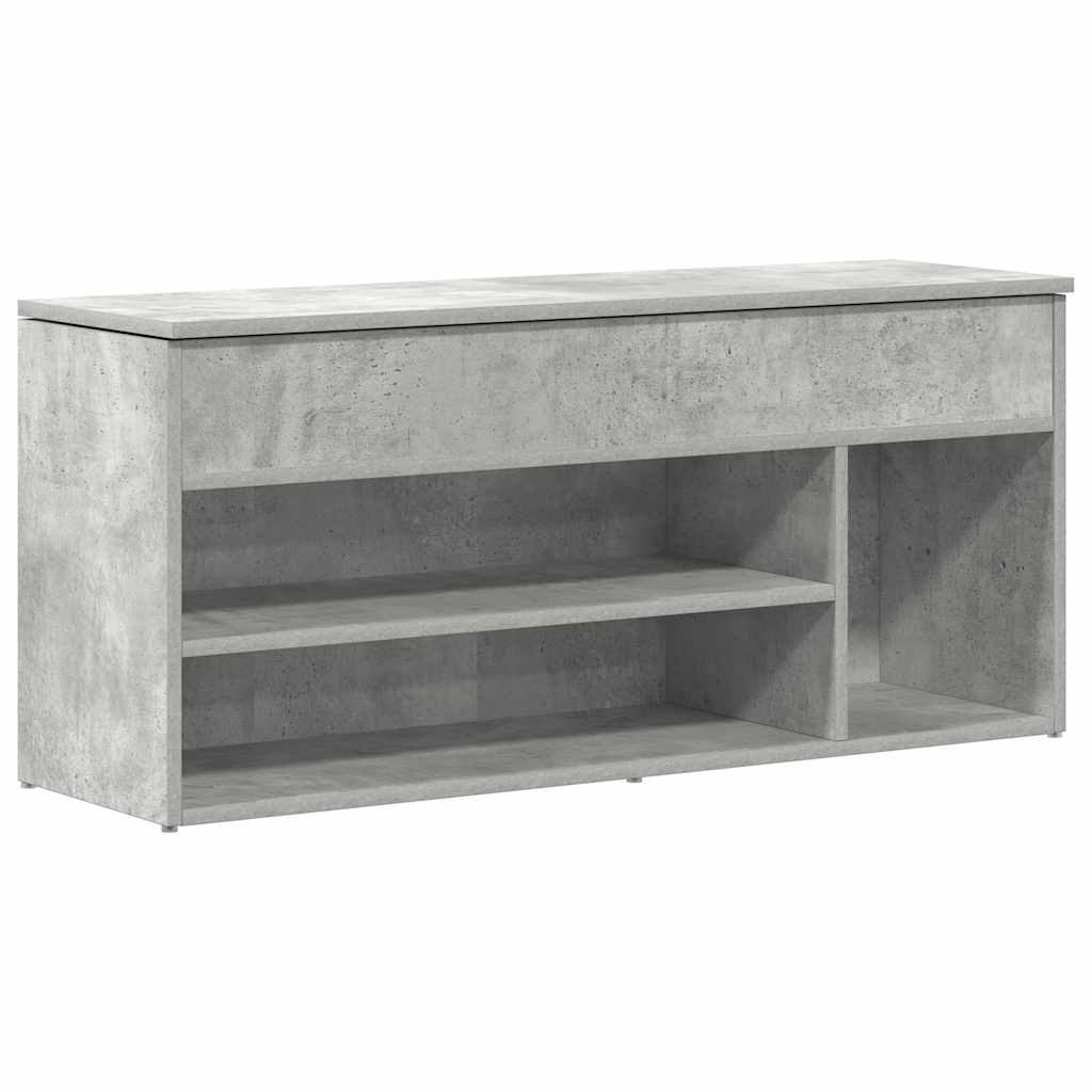 Schuhbank Betongrau 102x30,5x45 cm Holzwerkstoff