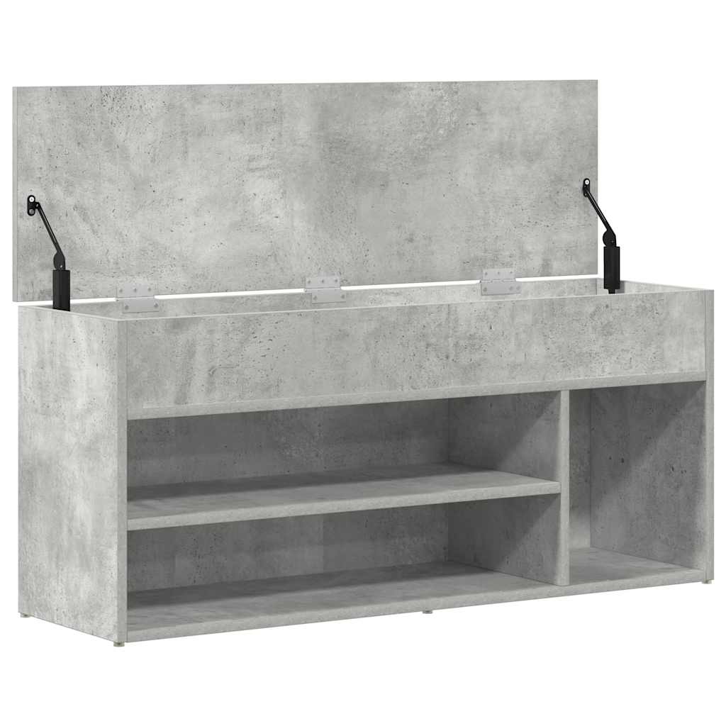Schuhbank Betongrau 102x30,5x45 cm Holzwerkstoff