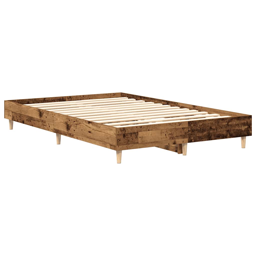 Bed frame without mattress old wood look 120x200cm wood material