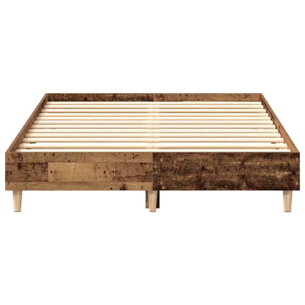 Bed frame without mattress old wood look 120x200cm wood material